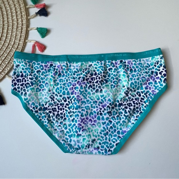 Victoria's Secret VTG Cotton Hiphugger Panty Blue Leopard Small NEW - Picture 3 of 4